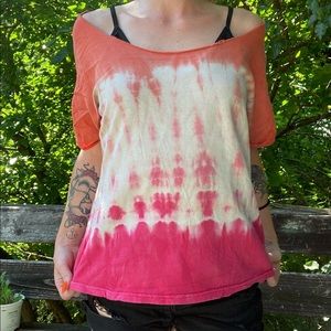 Cut out tie dye tee shirt